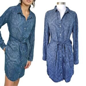 Anthropologie Blue Long Sleeve Dress